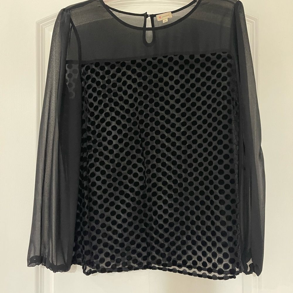 Black medium sheer blouse